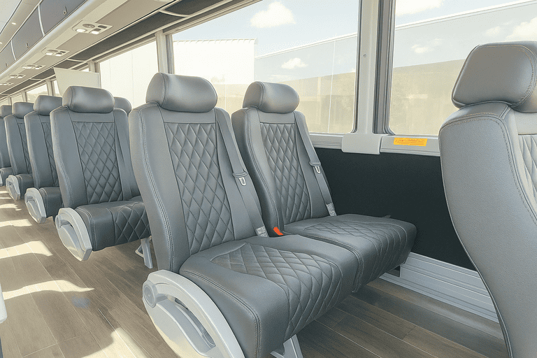 interior of Vallejo Coach Bus Service charter bus